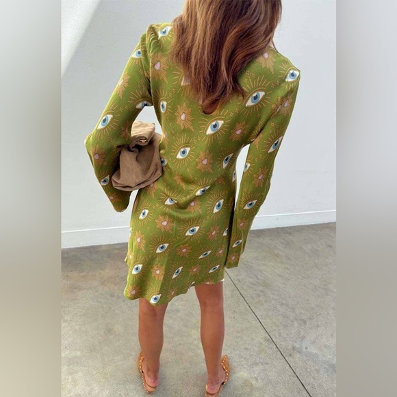 NWT Never Fully Dressed Khaki Eye Mini Soho Dress - Picture 5 of 6